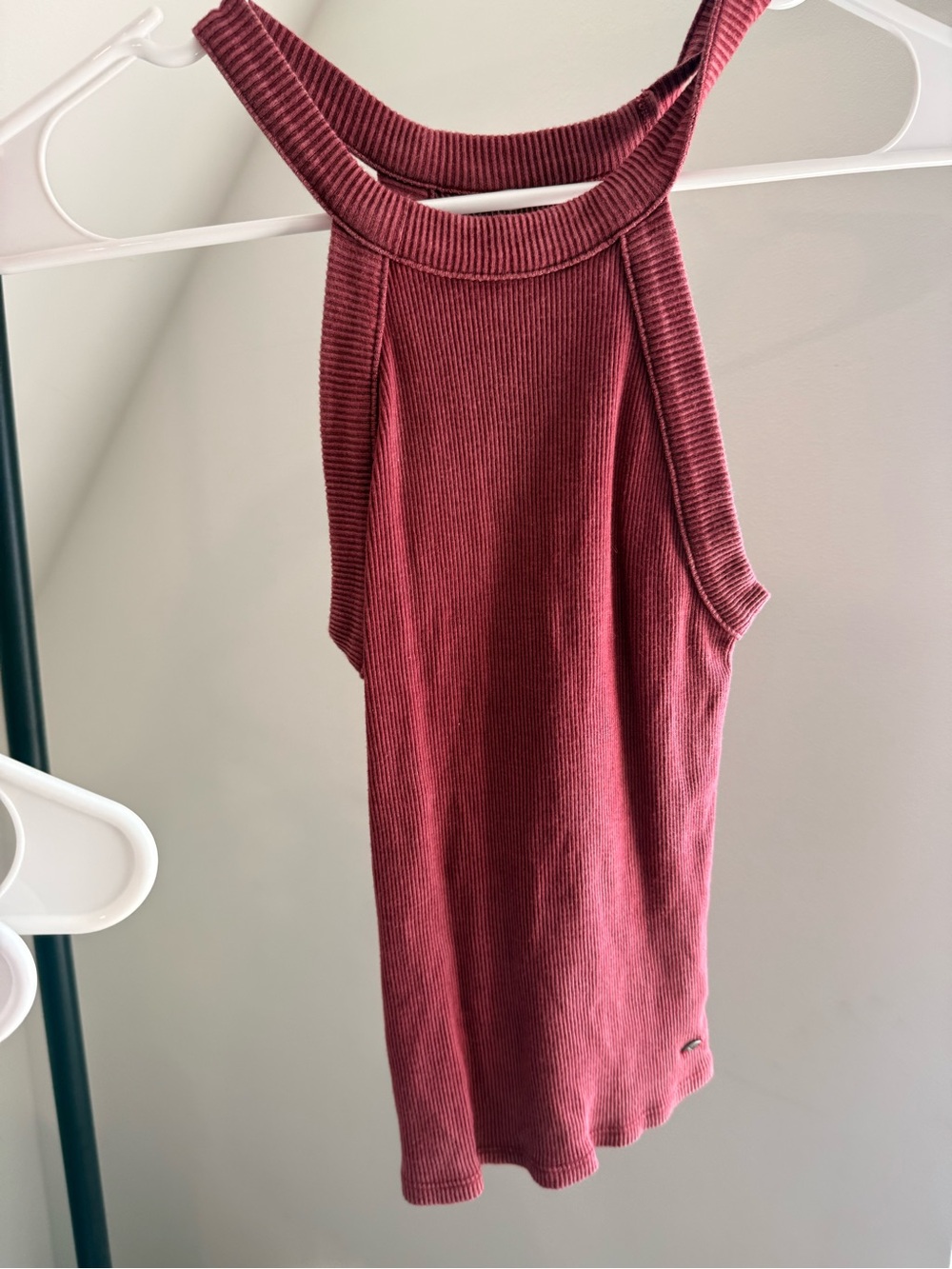 American Eagle Outfitters Ribbed Halter Tank - Mauve